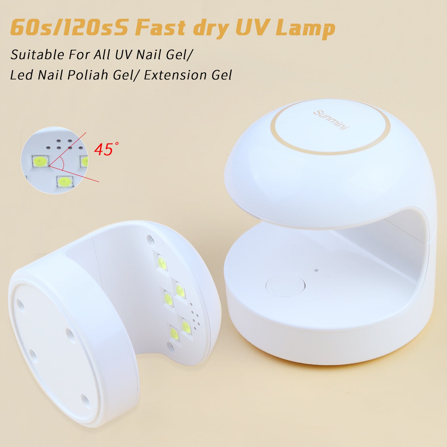 18W Mini UV Light for Nails, UV Nail Lamp, Nail Light for Gel Nails with 2 Timers for Fast Nail Extension, LED Nail Lamp, Portable USB Nail Dryer