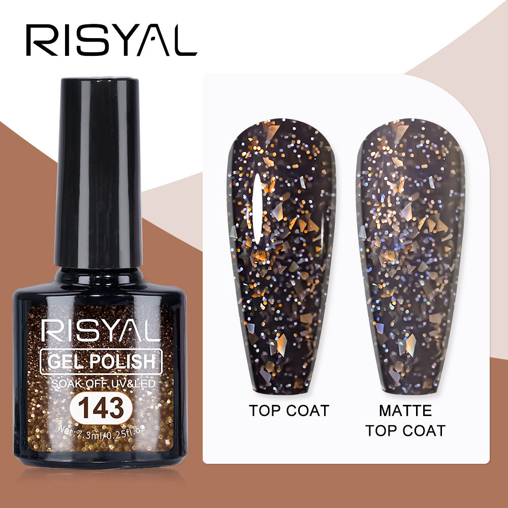 7.3ml Reflective Glitter Gel Polish (12 different color), Sparkly Shiny Gel Nail Art Varnish Manicure Kit, Soak Off LED Lamp