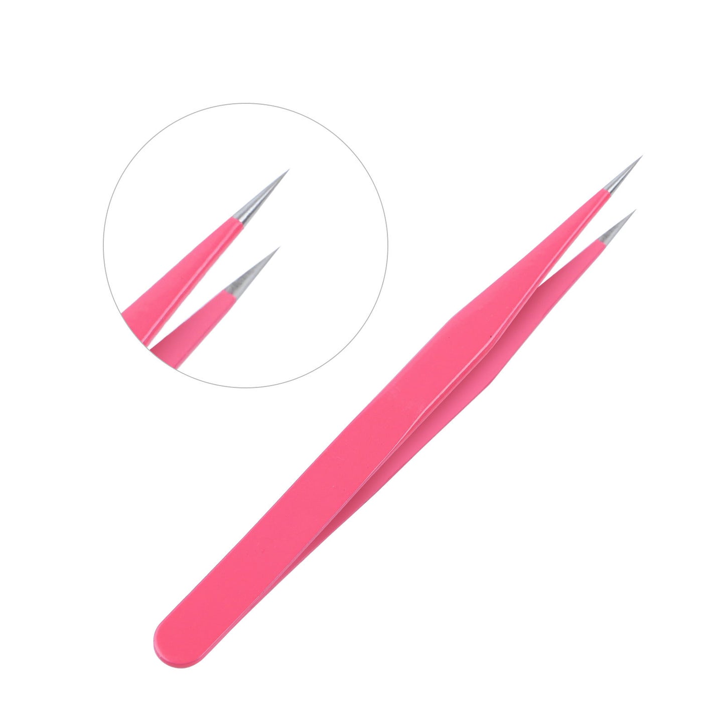 Double Ended Nail Art Tweezers, Stainless Steel Sticker Tweezers with Silicone Pressing Head