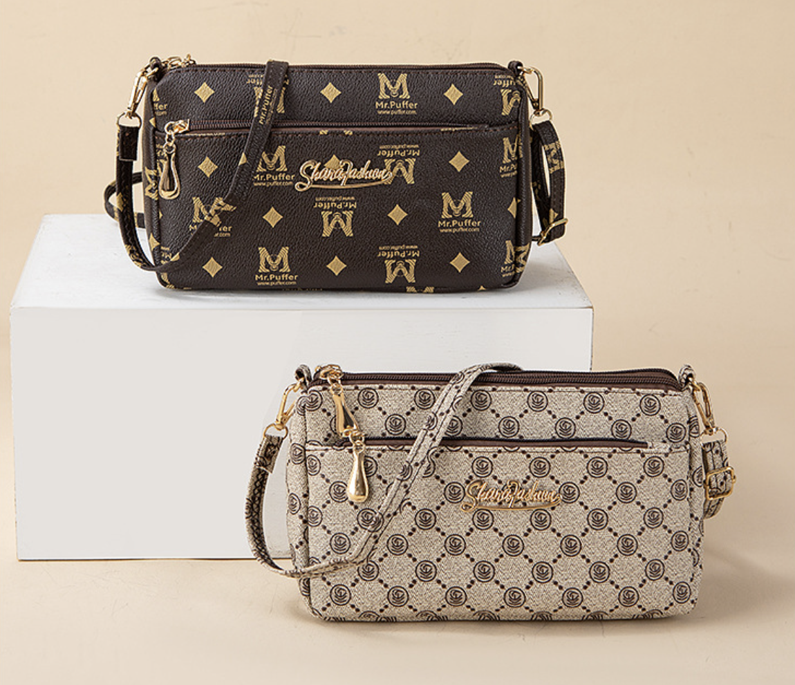 Printed Practical Multi-Layer Shoulder Bag
