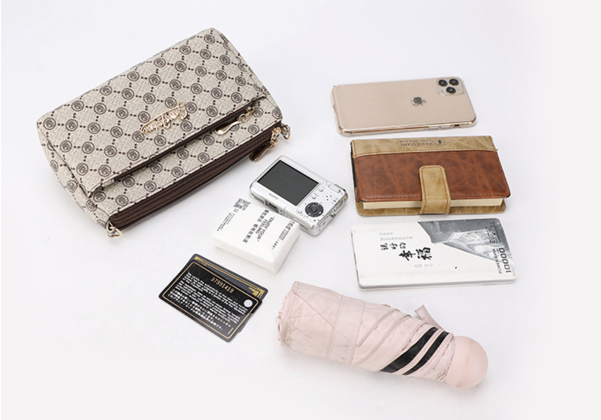 Printed Practical Multi-Layer Shoulder Bag