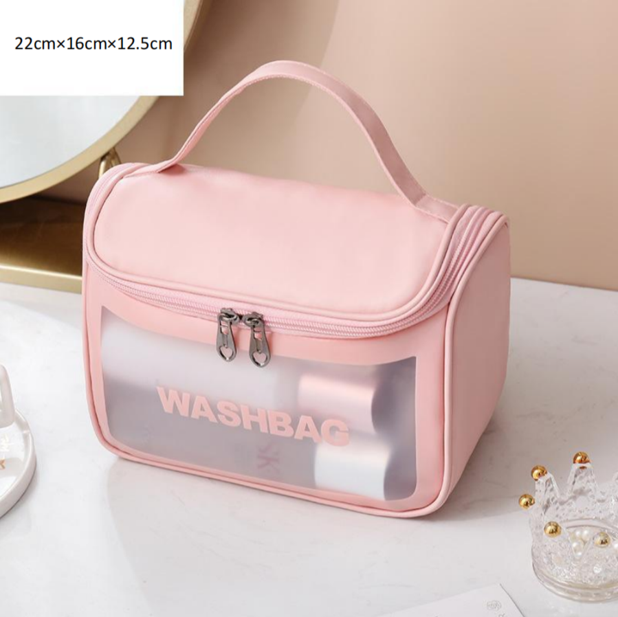 Classic Cosmetic Bags (3 different colors), PU Leather Clear Makeup Bag Travel Makeup Bag