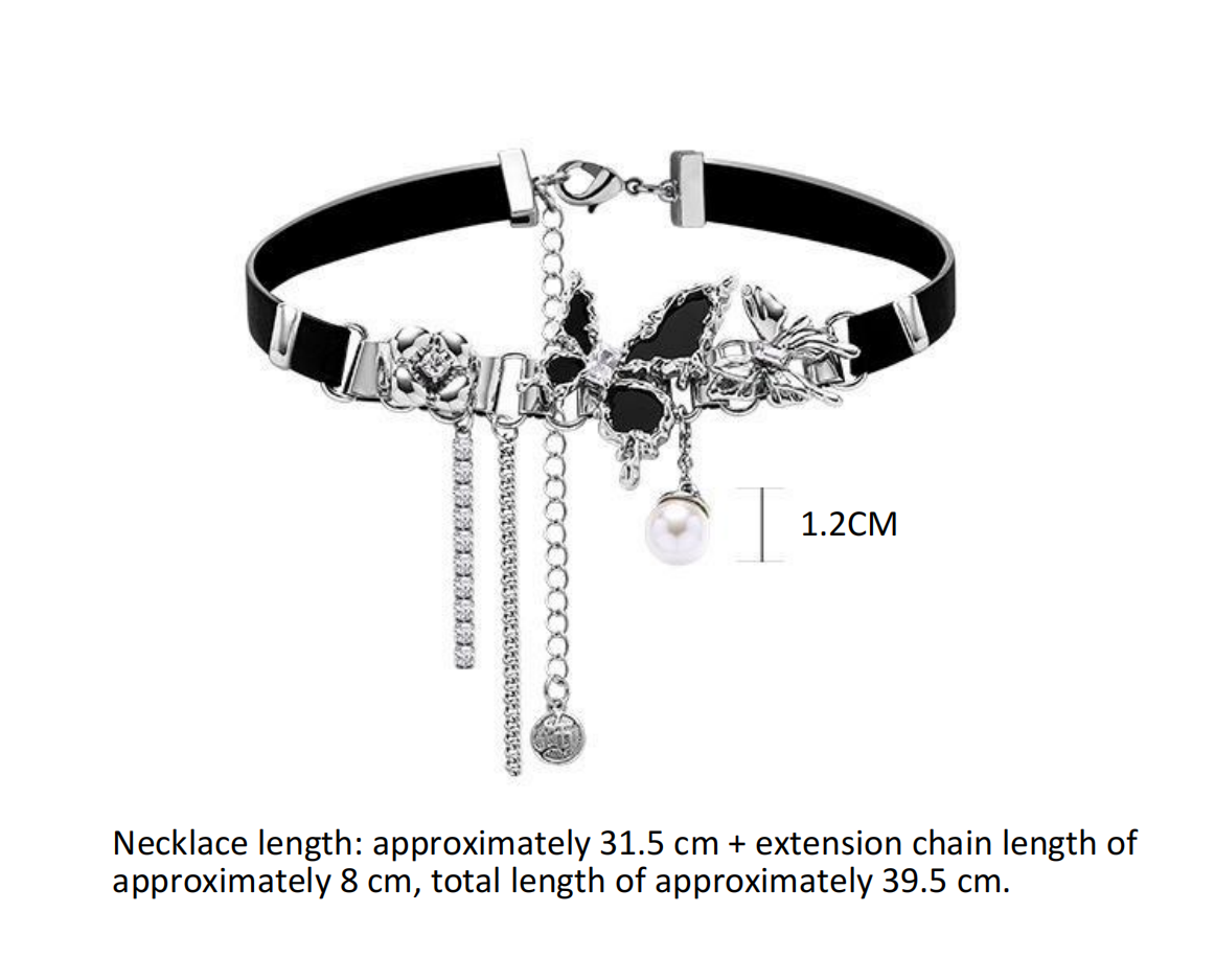 (Stainless)Black Butterfly Choker