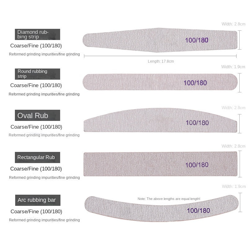 Nail Files (12 Pack), 100/180 Grit Emery Boards Nail File for Natural Nails and Acrylic Nails, Double Sided Emory Boards limas para unas acrilicas Profesional Fingernail Filer Reusable Manicure Gray