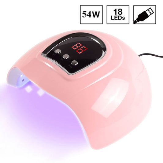 UV LED Nail Lamp, 54W UV Light for Gel Nails with Automatic Sensor/3 Timer Setting Professional Nail Dryer Gel Polish Curing Lamp Nail Art Tools