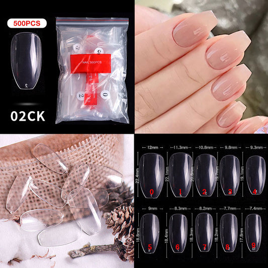 500 PCS Clear Nail Tips (33 different shapes) for Fingernails and Toenails