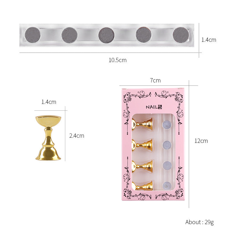 5 PCS Magnetic Nail Tips Practice Holders with Nail Stand Acrylic Nail Art Display Stand