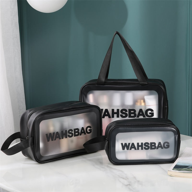 Classic Cosmetic Bags (3 different colors), PU Leather Clear Makeup Bag Travel Makeup Bag
