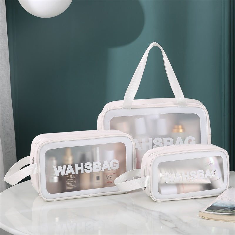Classic Cosmetic Bags (3 different colors), PU Leather Clear Makeup Bag Travel Makeup Bag