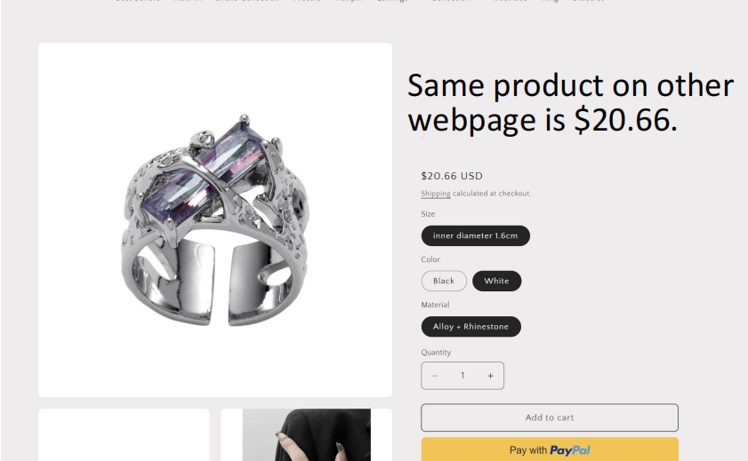 (Stainless)Dreamy Dual-Tone Gemstone Open Ring | Unique, Stylish, and Elegant Statement Piece