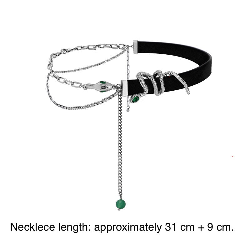 (Stainless)Unique Snake Leather Patchwork Choker