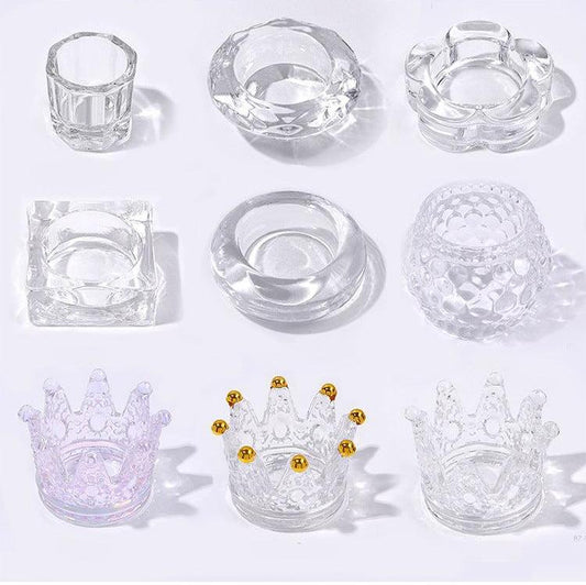 Dappen Dish for Acrylic Nails, Clear Glass Acrylic Nail Monomer Liquid Bowl, Acrylic Powder Holder, Acrylic Glass Jar Dampen Dish Liquid Cup for Nail Art Manicure Care Tools