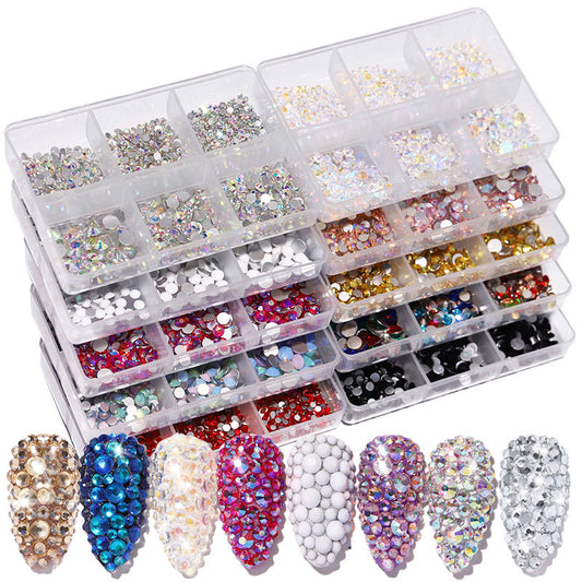 14 Color Jelly Glass Rhinestones Bulk Flatback (6 sizes)