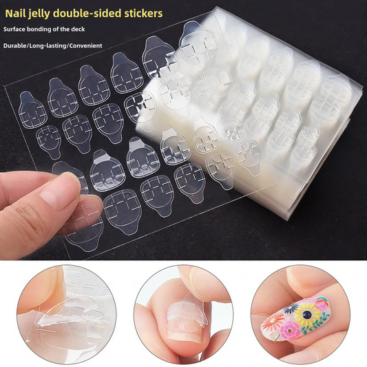 Strong Nail Glue Stickers for Press Ons Nails Waterproof Breathable Jelly Double Sided Adhesive Nail Tabs 10 Sheets（240 pcs）