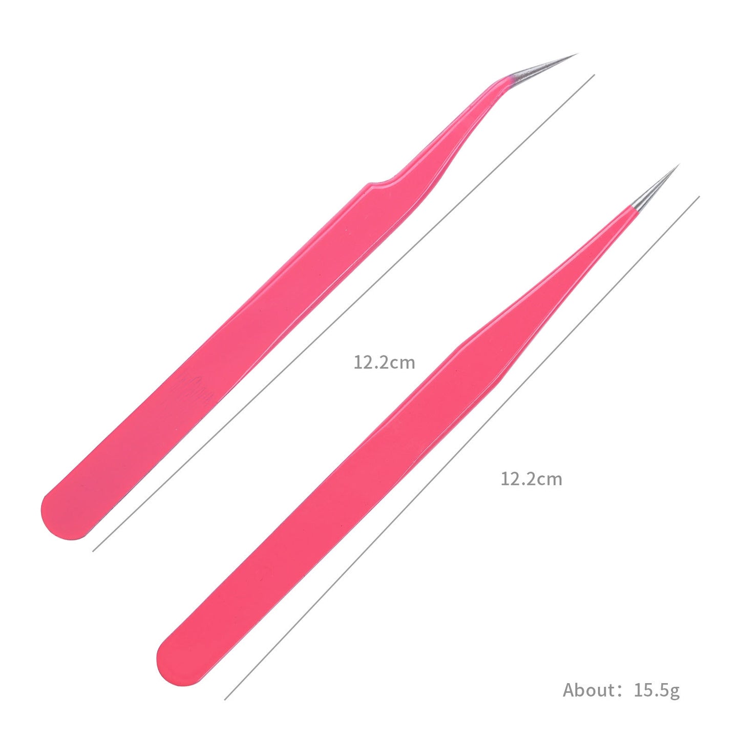 Double Ended Nail Art Tweezers, Stainless Steel Sticker Tweezers with Silicone Pressing Head