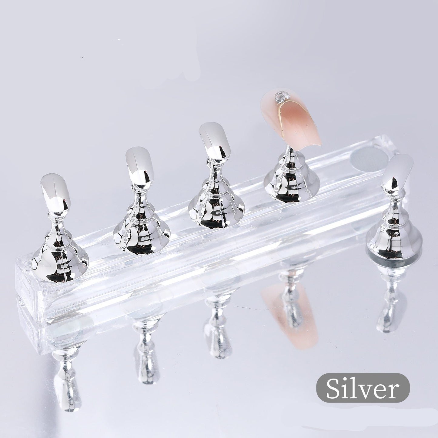5 PCS Magnetic Nail Tips Practice Holders with Nail Stand Acrylic Nail Art Display Stand
