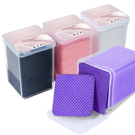 200PCS Lint Free Nail Wipes with Case Package- Non-Woven Soft Nail Polish Remover Pads