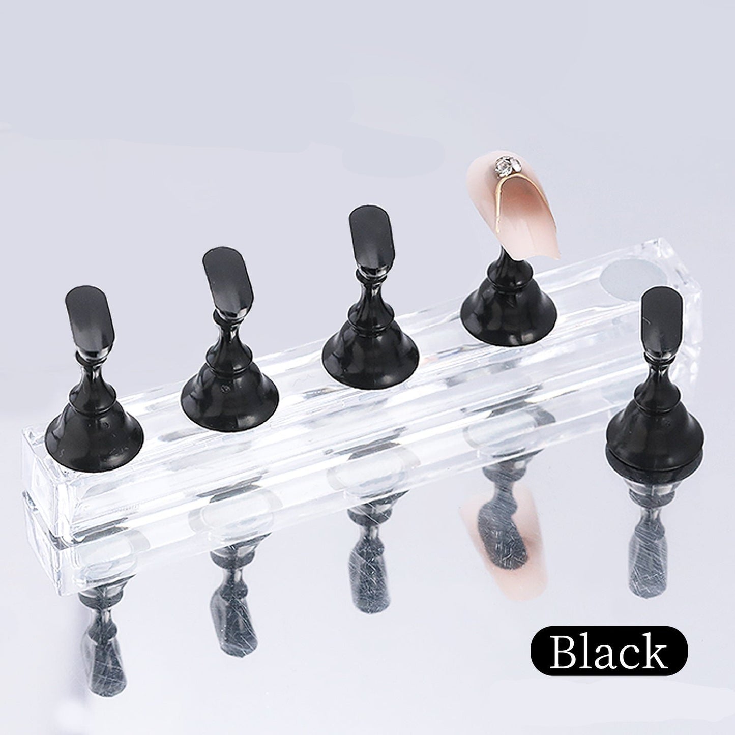 5 PCS Magnetic Nail Tips Practice Holders with Nail Stand Acrylic Nail Art Display Stand