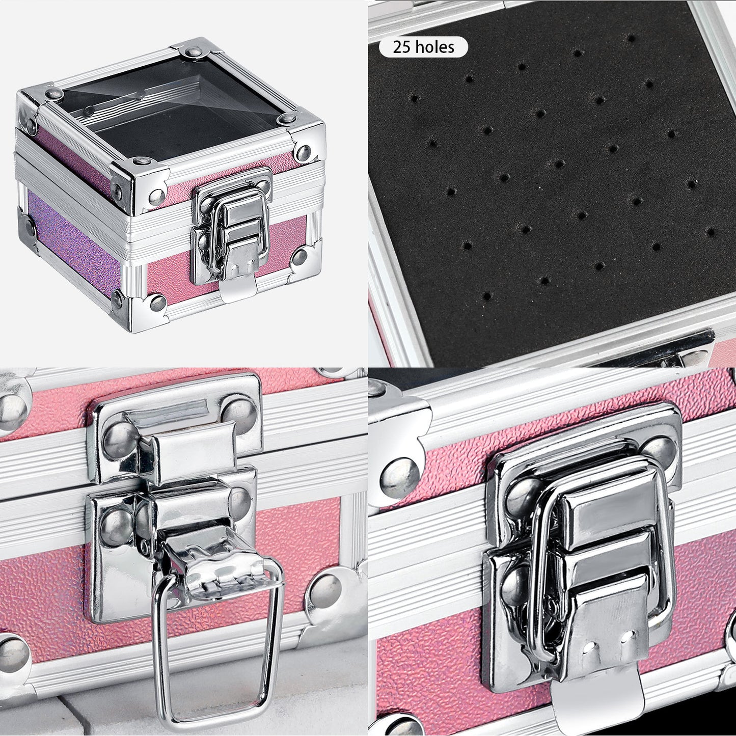Nail Drill Bits Holder Case, 25 Holes Drills Organizer Container Dustproof Stand Displayer & Manicure Tools Storage Box