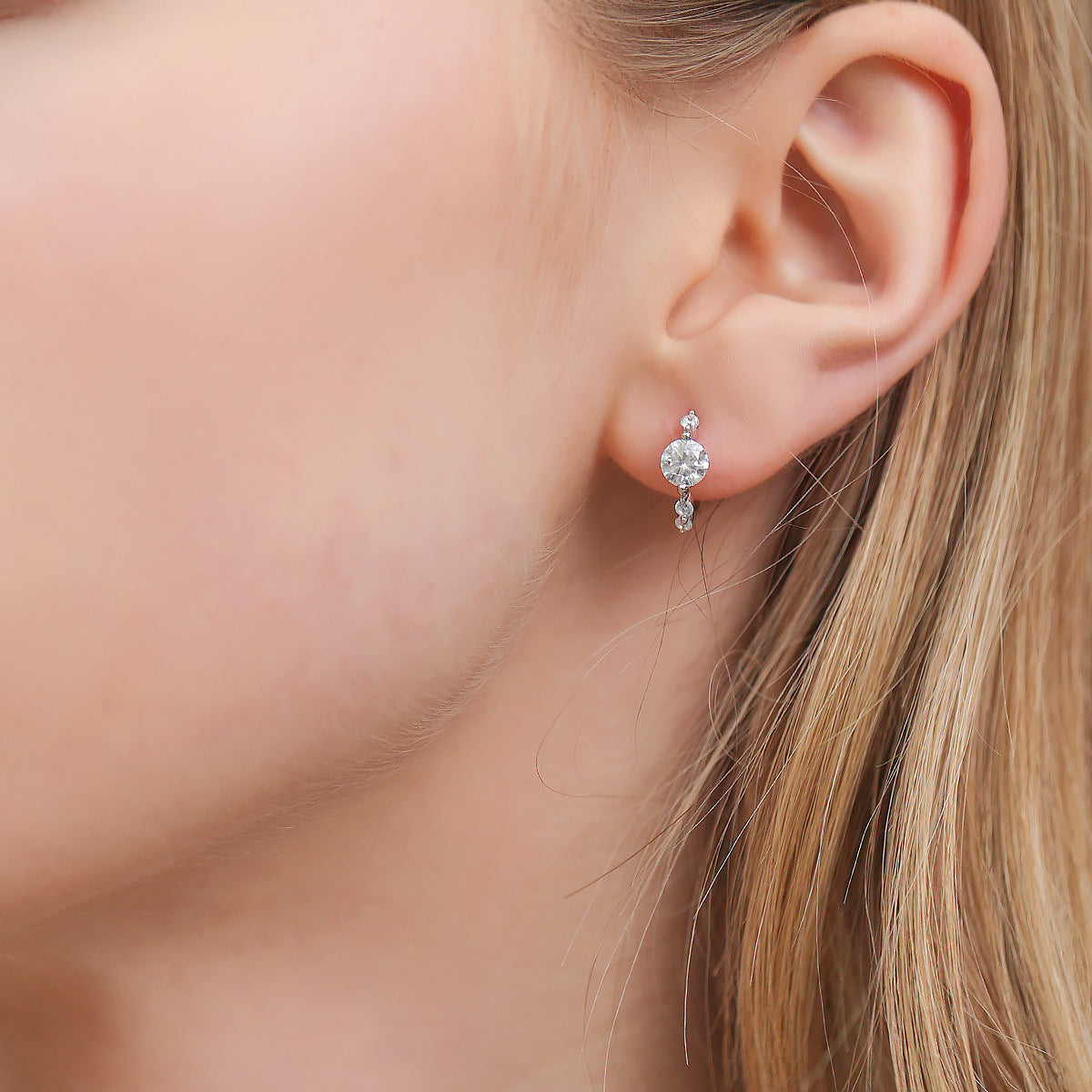 Elegant Moissanite Earrings with Sterling silver – Graceful & Refined