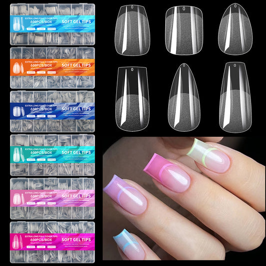600PCS Nail Tips (6 different shapes)