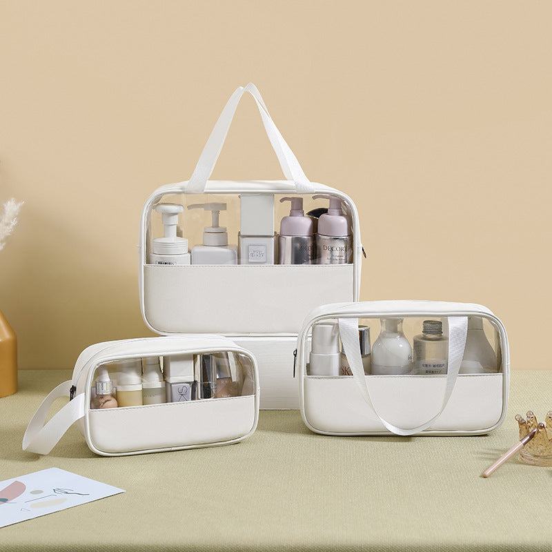 CLASSIC COSMETIC BAGS (Five different colors), PU Leather Clear Makeup Bag Travel Makeup Bag