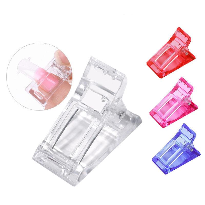 12Pcs Nail Tips Clip for Quick Building Polygel Nail Forms Nail Clips for Polygel Finger Nail Extension UV LED Builder Clamps Manicure Nail Art Tool