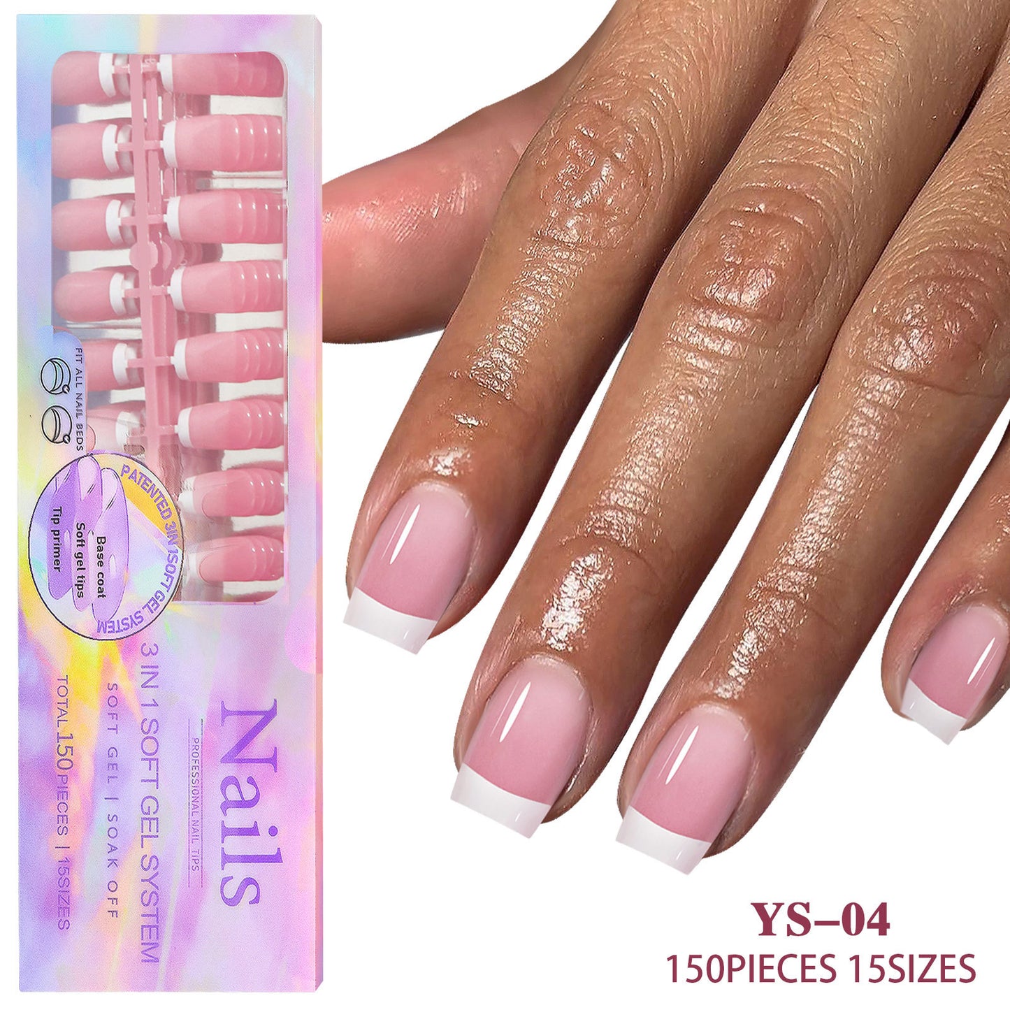 15 Different Nail Tips (150 PCS, 14 different sizes)