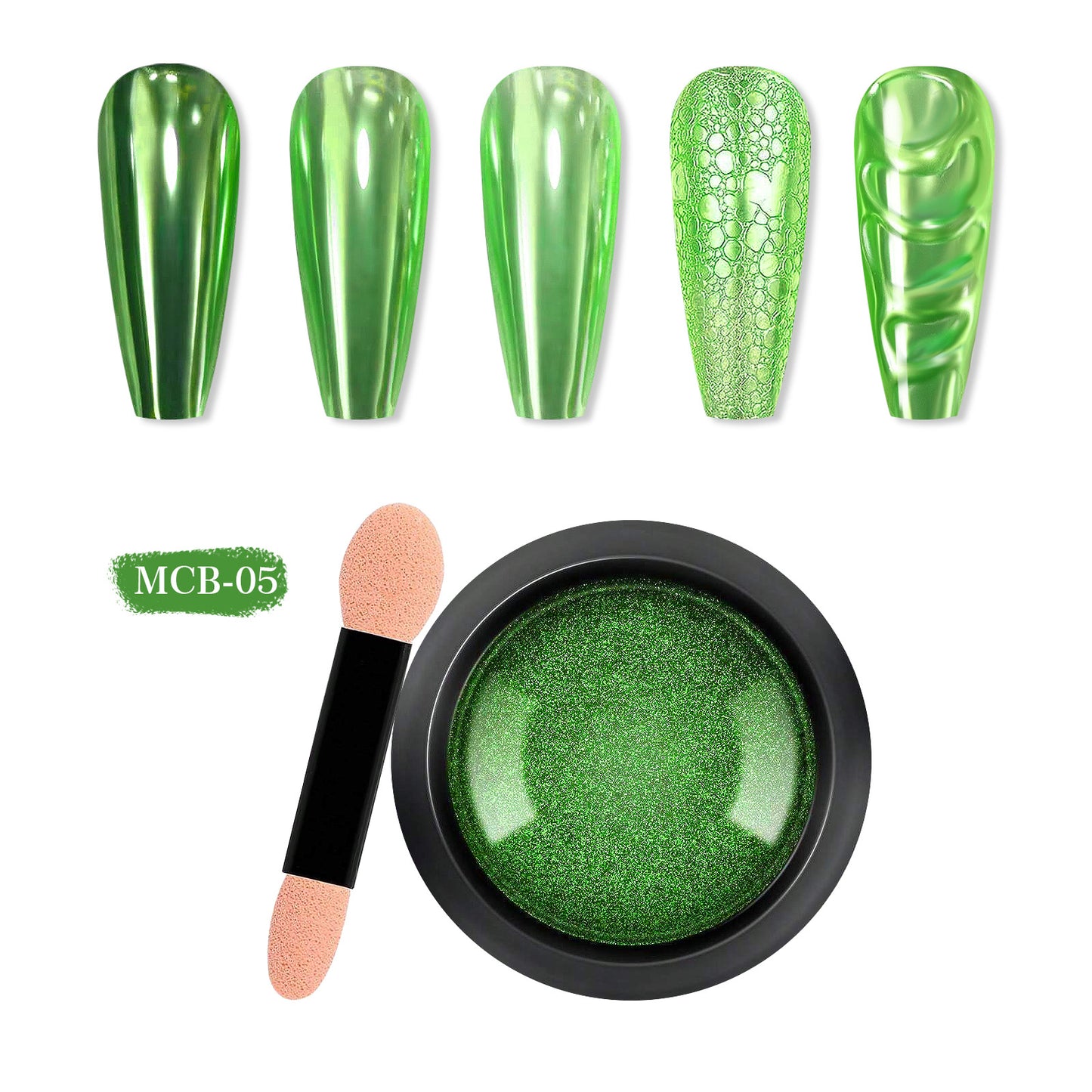 20 Jars Chrome Nail Powder with 20 Brushes Nail Art Glitter Decoration Metallic Mirror Effect