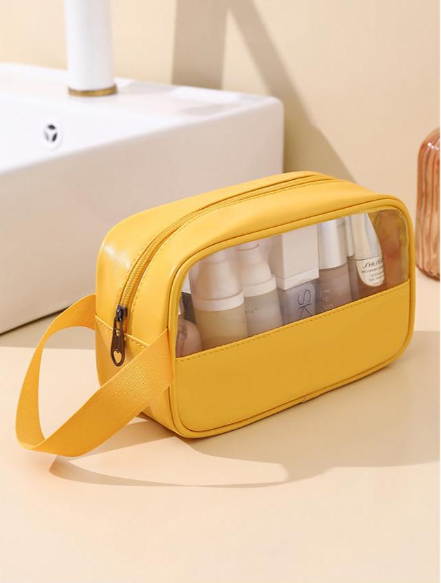 CLASSIC COSMETIC BAGS (Five different colors), PU Leather Clear Makeup Bag Travel Makeup Bag