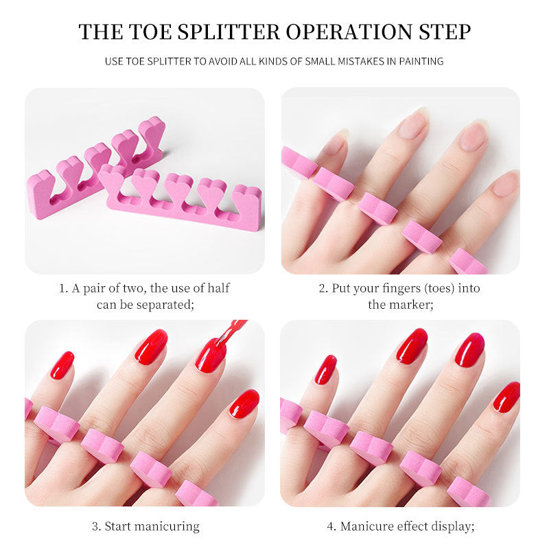 20pcs Soft Foam Sponge Toe Separators Finger Dividers Soft Sponge Finger Divider Spacer Nail Art Manicure Pedicure Tools