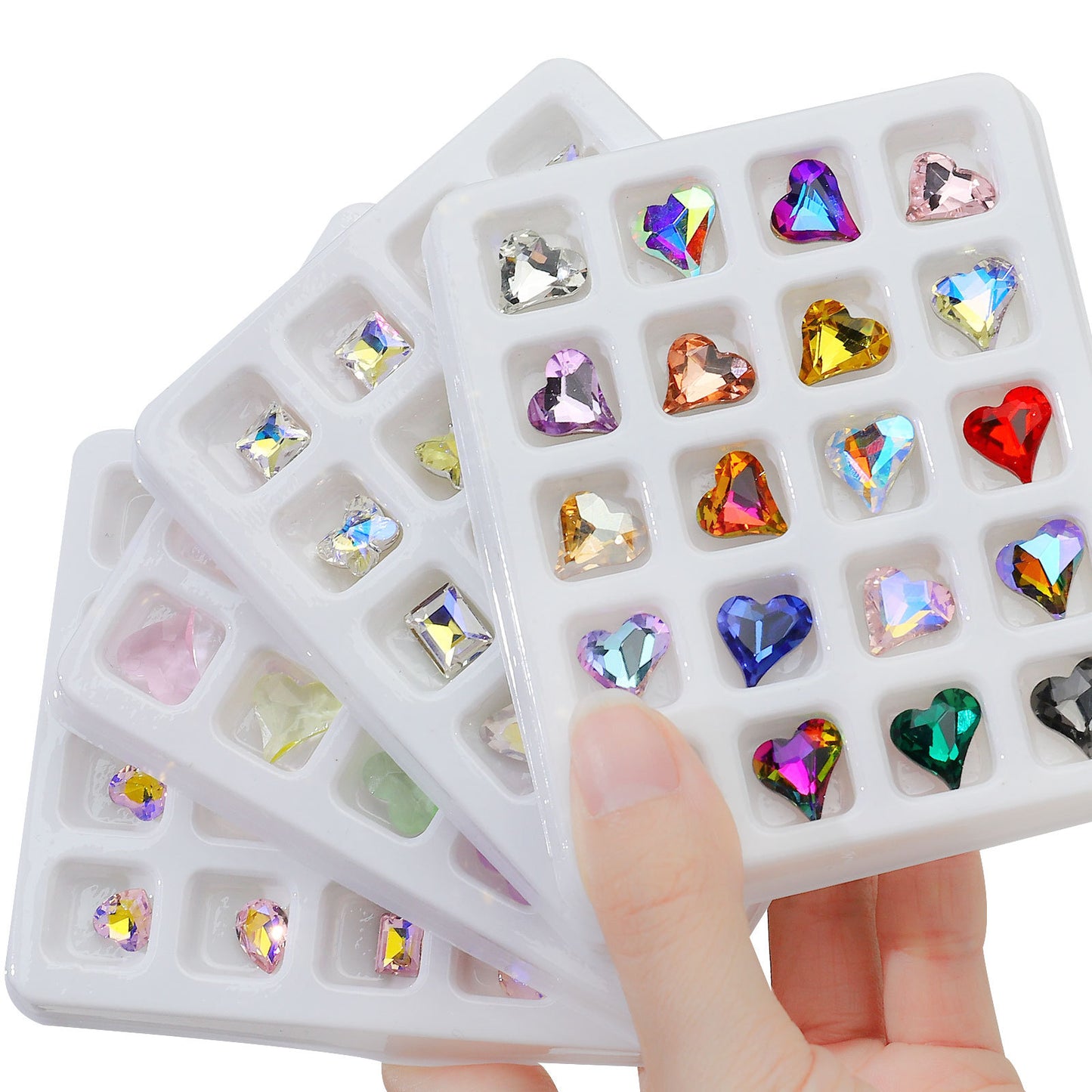 20PCS Heart-Shape 3D Flatback Crystal for Nail Arts