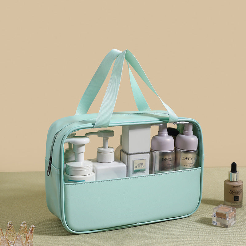 CLASSIC COSMETIC BAGS (Five different colors), PU Leather Clear Makeup Bag Travel Makeup Bag