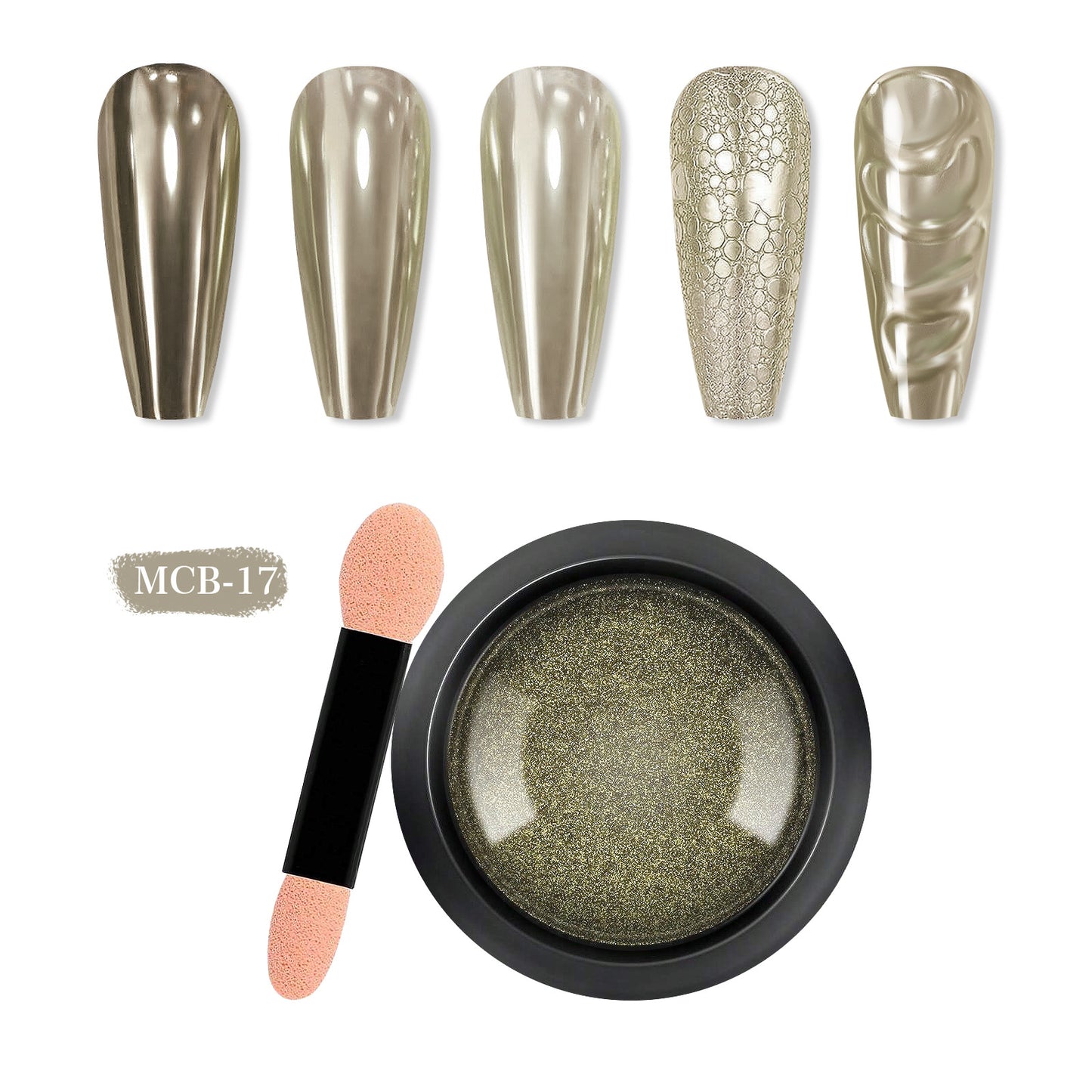 20 Jars Chrome Nail Powder with 20 Brushes Nail Art Glitter Decoration Metallic Mirror Effect
