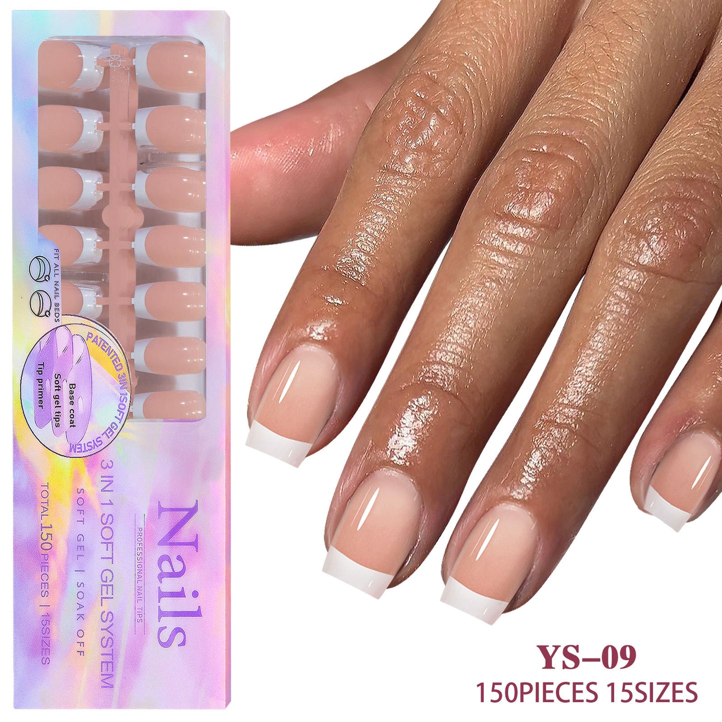 15 Different Nail Tips (150 PCS, 14 different sizes)