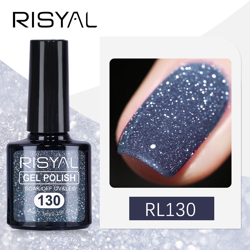 7.3ml Diamond Gel Nail Polish with 12 Different Color, Reflective Glitter Gel Polish, Sparkly Shiny Gel Nail Art Varnish Manicure Kit, Soak Off LED Lamp