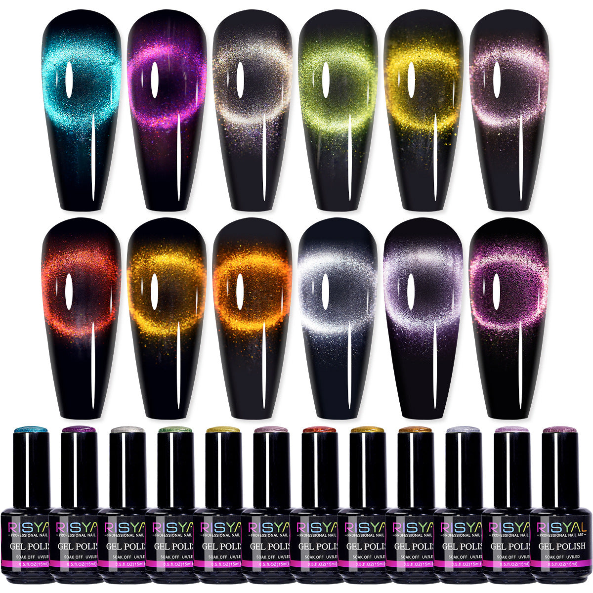 Cat Eye Gel Nail Polish Set 12 Colors