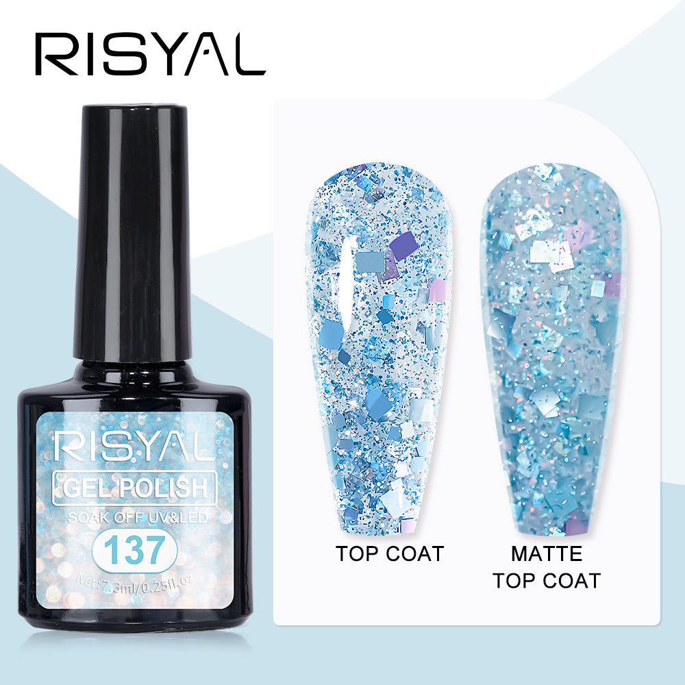 7.3ml Reflective Glitter Gel Polish (12 different color), Sparkly Shiny Gel Nail Art Varnish Manicure Kit, Soak Off LED Lamp