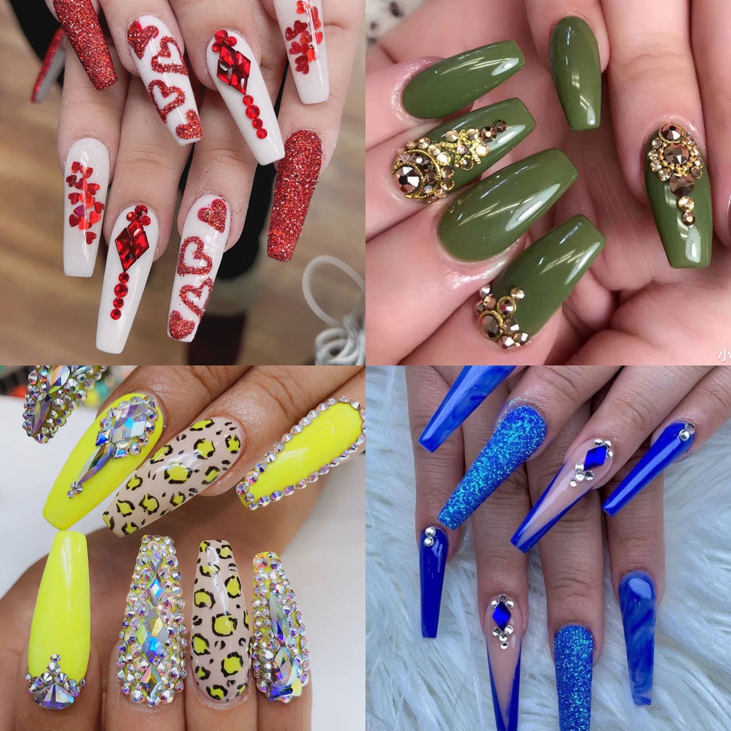 All the Nail Rhinestones you Want! (12 different Shape of 3D Gems, 28 different colors)
