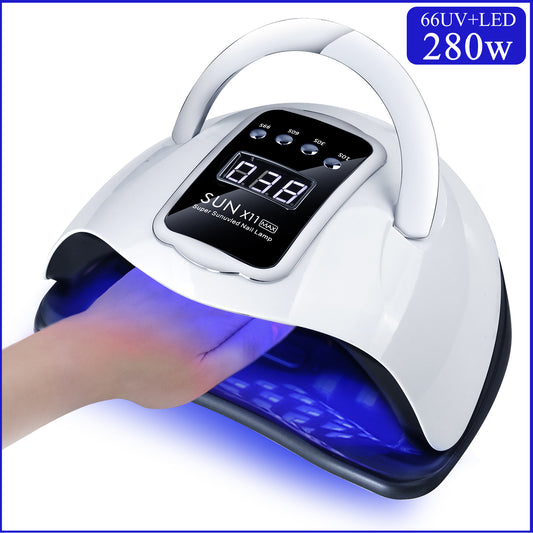 SUN X11 280W UV LED Nail Lamp, Nail Dryer for Gel Polish, 4 Timers UV Nail Lamp Professional Nail Light, 66 Pcs Lamp Beads and Automatic Sensor