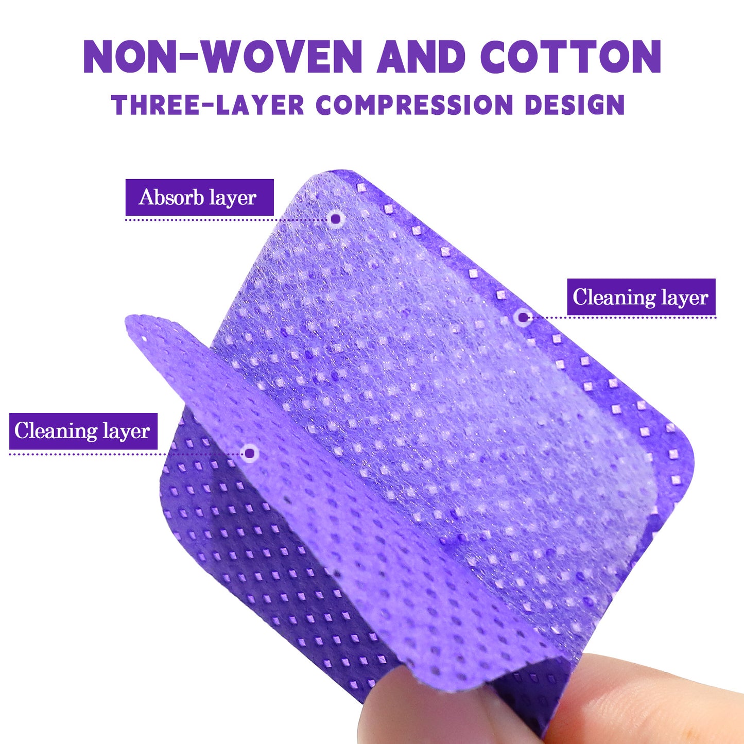 200PCS Lint Free Nail Wipes with Case Package- Non-Woven Soft Nail Polish Remover Pads