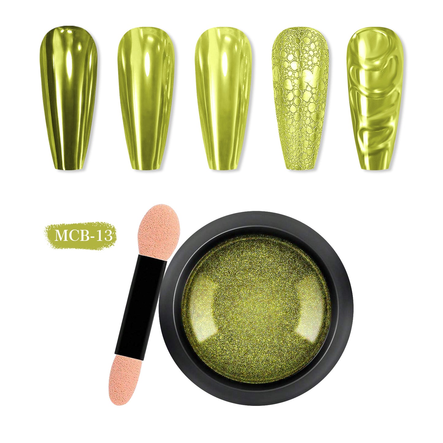 20 Jars Chrome Nail Powder with 20 Brushes Nail Art Glitter Decoration Metallic Mirror Effect