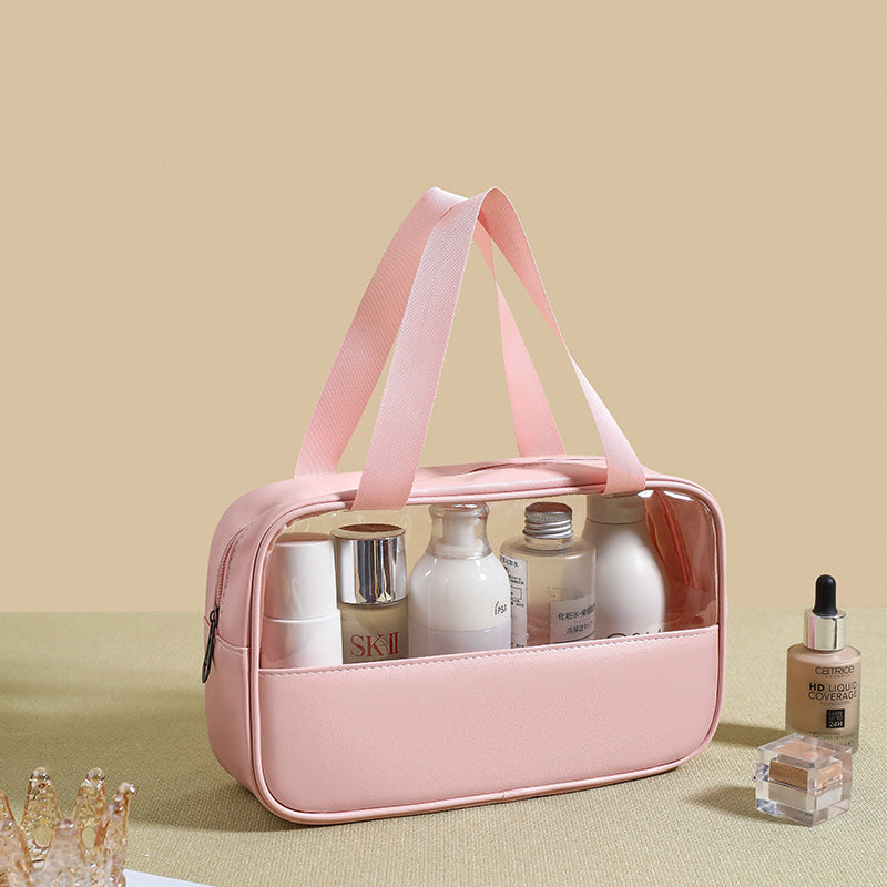 CLASSIC COSMETIC BAGS (Five different colors), PU Leather Clear Makeup Bag Travel Makeup Bag