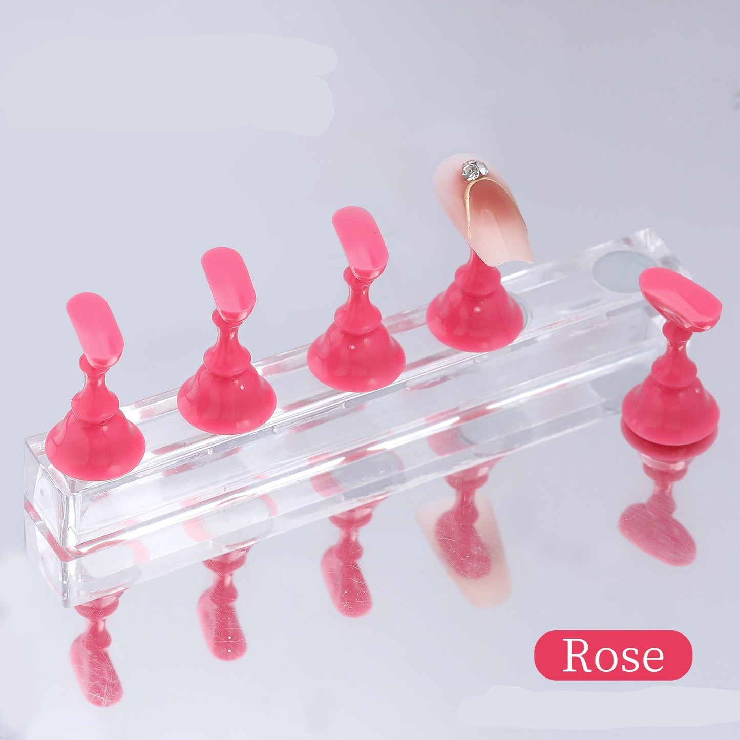 5 PCS Magnetic Nail Tips Practice Holders with Nail Stand Acrylic Nail Art Display Stand