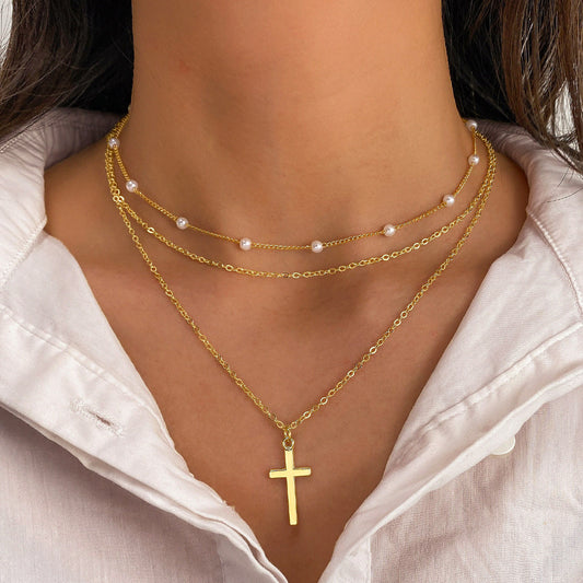 (Stainless)Divine Grace Layered Cross Necklace (21 different designs)
