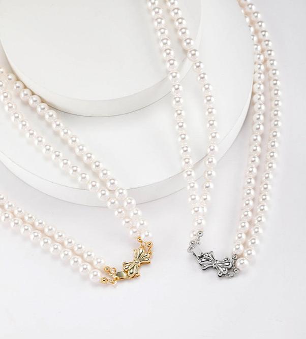 (Stainless)Butterfly Charm Pearl Necklace | A Fusion of Classic Elegance and Modern Style
