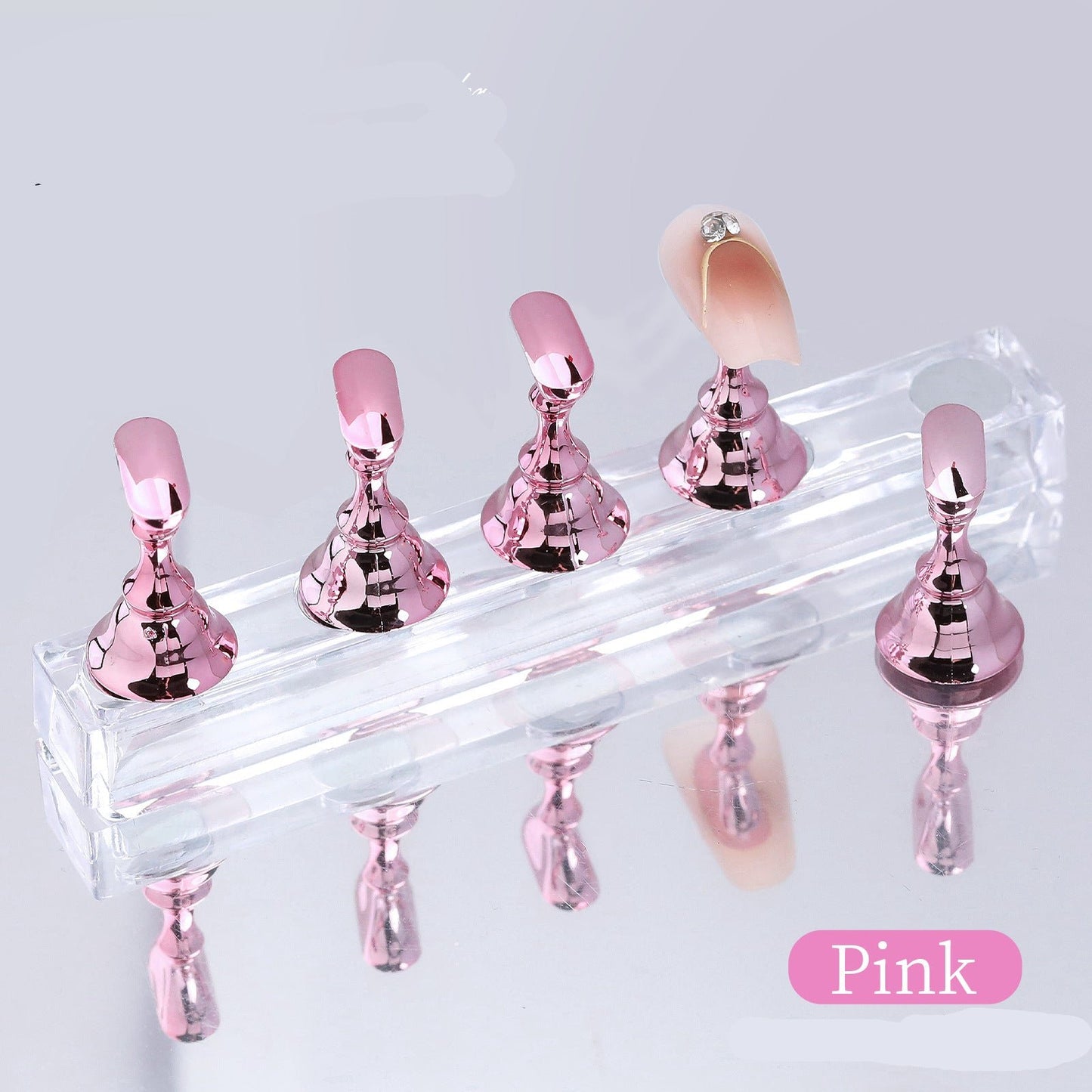 5 PCS Magnetic Nail Tips Practice Holders with Nail Stand Acrylic Nail Art Display Stand