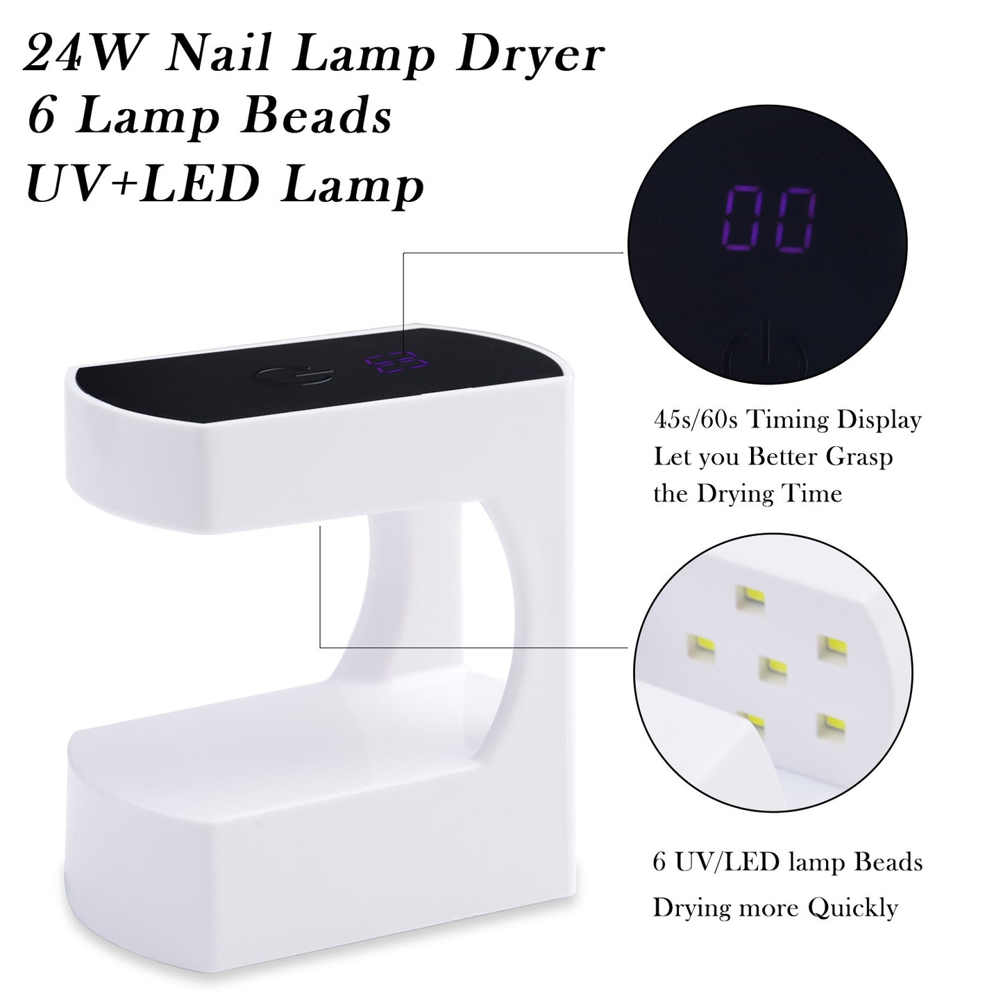 6W Mini UV Light for Nails, UV Nail Lamp, Nail Light for Gel Nails with 2 Timers for Fast Nail Extension, LED Nail Lamp, Portable USB Nail Dryer