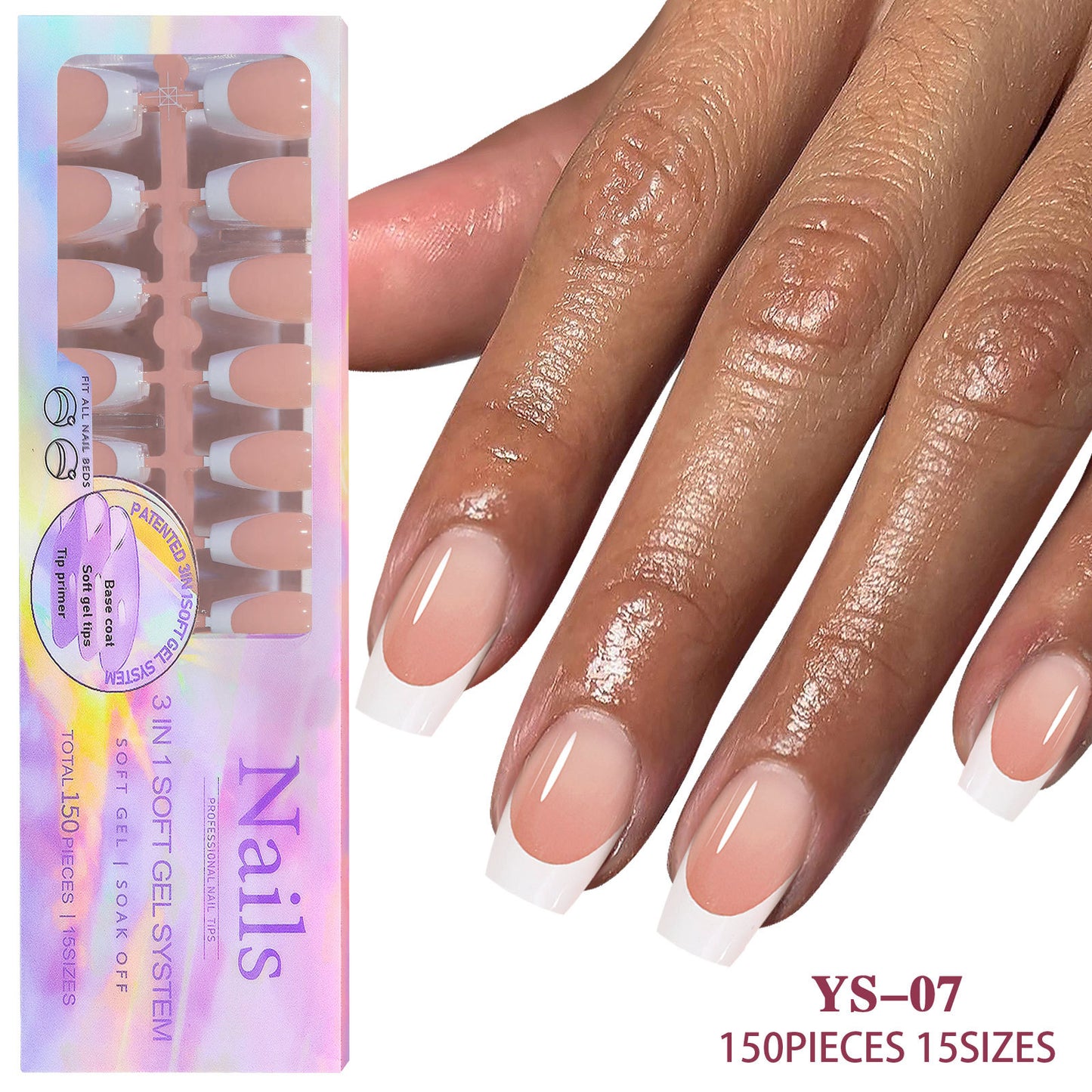 15 Different Nail Tips (150 PCS, 14 different sizes)