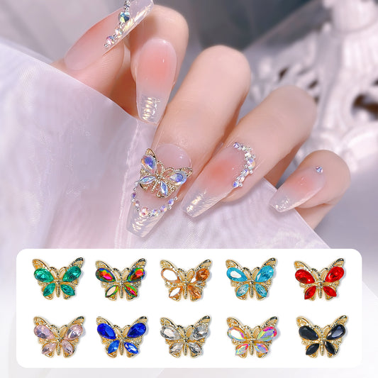 Dreamy Crystal Butterfly Nail Decorations